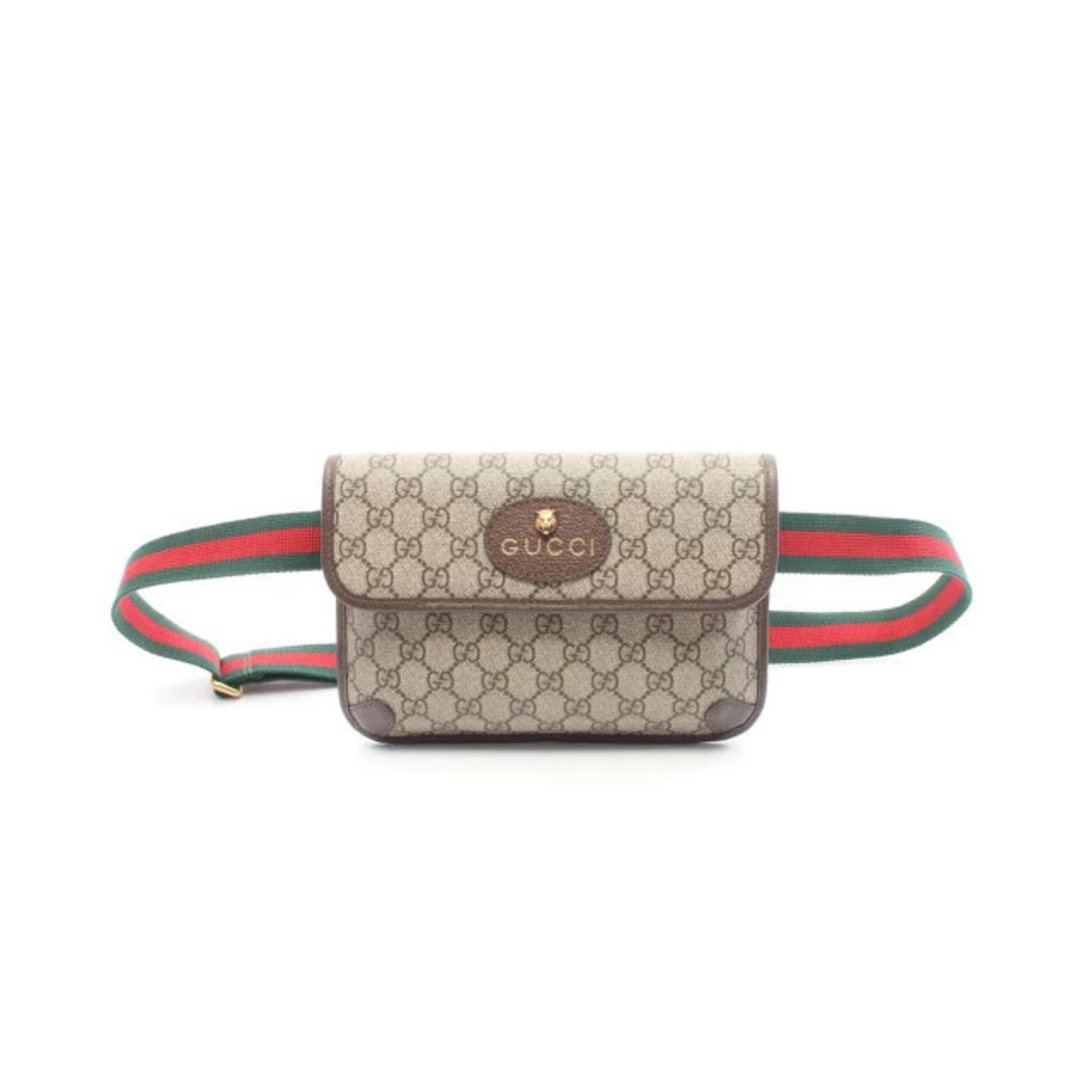 Gucci GG Supreme Neo Sherry Waist Bag Body Canvas Leather Beige Cream Brown
